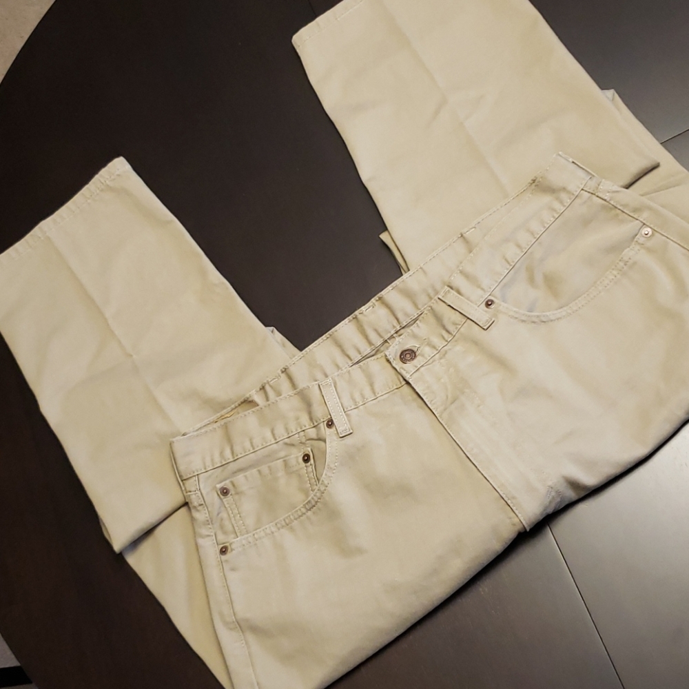 Levi's 505 Classic Twill Jeans Tan Khaki 40x30 - Picture 10 of 11
